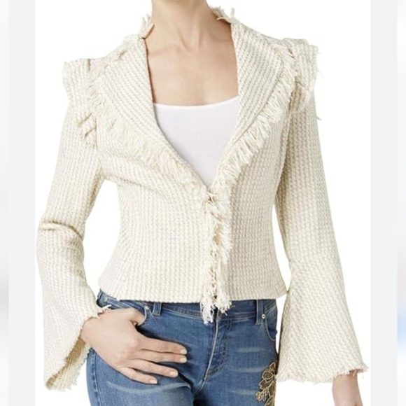 INC International Concepts Cream Cropped Cardigan Sweater - Picture 1 of 7